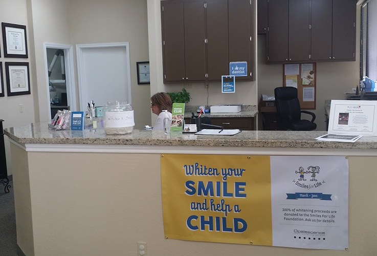 Dental office reception desk