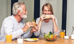 Older couple enjoying a meal together