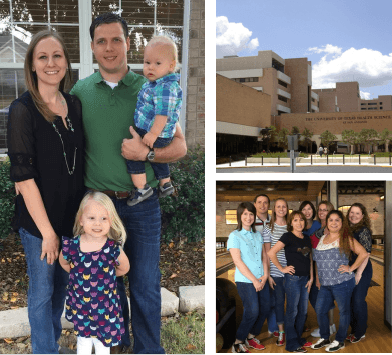 Collage of images of Doctor Brice his family and his dental team