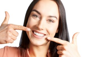 Smiling woman with healthy teeth and gums